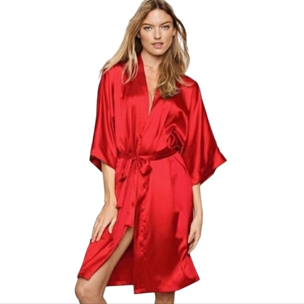 Victoria's Secret Red Satin Robe